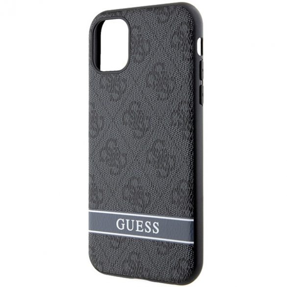 Guess GUHCN61P4SNK iPhone 11 / Xr gri/gri hard Husă 4G Stripe