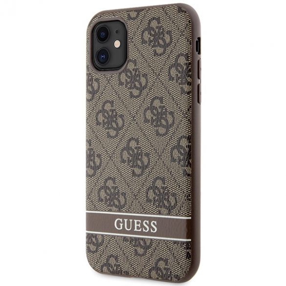 Guess GUHCN61P4SNW iPhone 11 / Xr maro/ maro Husă tare 4G Stripe