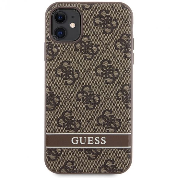 Guess GUHCN61P4SNW iPhone 11 / Xr maro/ maro Husă tare 4G Stripe