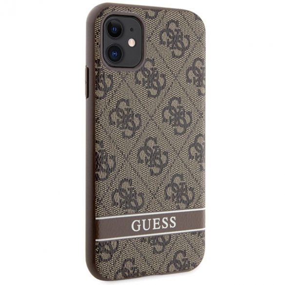 Guess GUHCN61P4SNW iPhone 11 / Xr maro/ maro Husă tare 4G Stripe