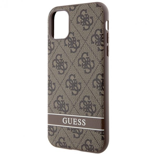 Guess GUHCN61P4SNW iPhone 11 / Xr maro/ maro Husă tare 4G Stripe