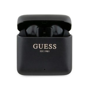 Guess słuchawki Bluetooth GUTWSSU20ALEGK TWS + stacja dokująca czarny/black Logo imprimat