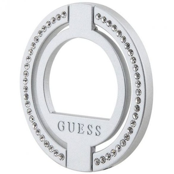 Guess MagSafe Ring stand GUMRSALDGS silver/silver Strass