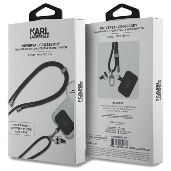 Karl Lagerfeld KLUCNMSCKIK Universal CBDY Cord curea negru / negru