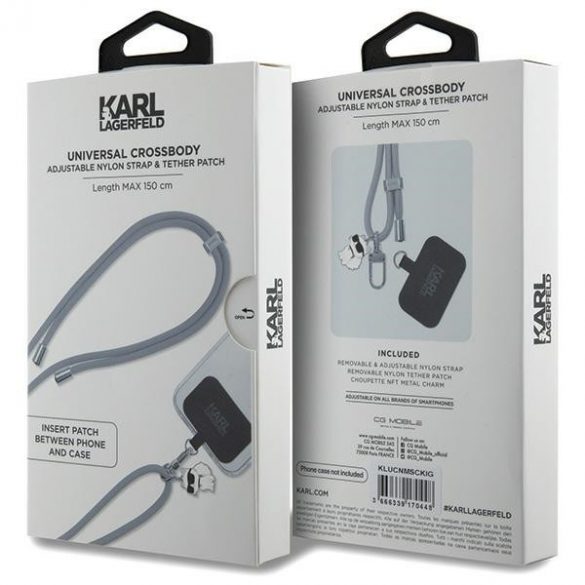 Karl Lagerfeld KLUCNMSCKIG Universal CBDY Cord curea negru/negru