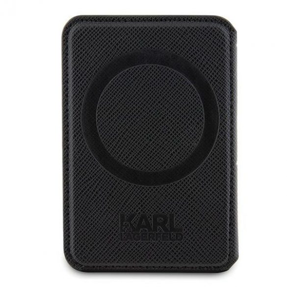 Karl Lagerfeld KLWMSPSAKHCK Portofel Suport pentru carduri Saffiano Monogram Choupette MagSafe czarny/negru