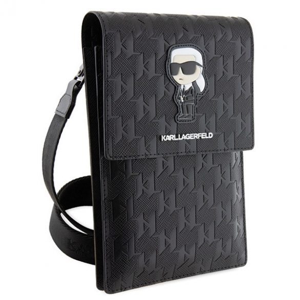 Karl Lagerfeld Geantă  KLWBSAKHPKK negru/negru Saffiano Monogram Ikonik