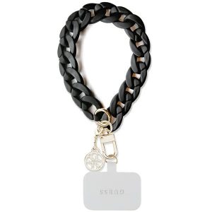 Guess GUOUCBMC4MK Universal Big Hand Strap negru / negru Acrilic 4G Charm