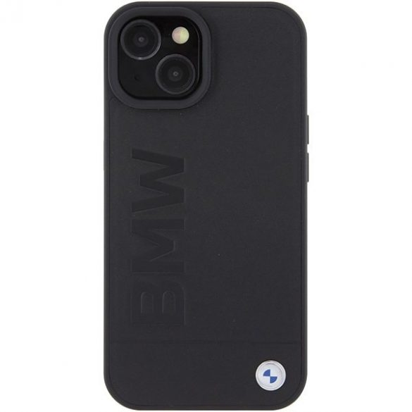 BMW BMHCP15SSLLBK iPhone 15 / 14 / 13 6,1 inchi zgârie/negru piele Hot Stamp