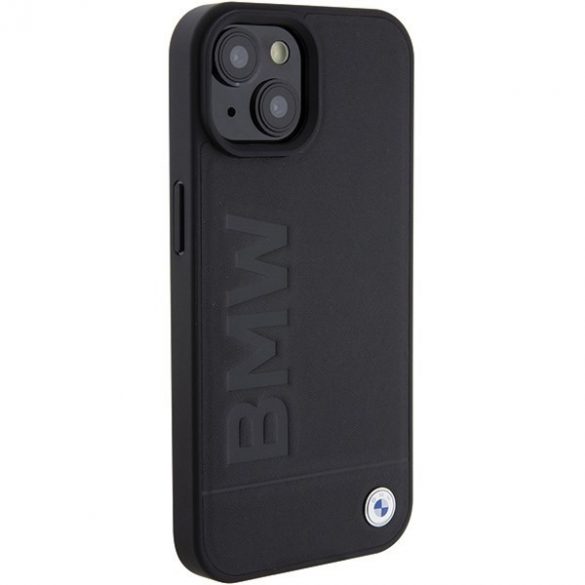 BMW BMHCP15SSLLBK iPhone 15 / 14 / 13 6,1 inchi zgârie/negru piele Hot Stamp