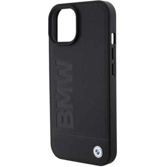 BMW BMHCP15SSLLBK iPhone 15 / 14 / 13 6,1 inchi zgârie/negru piele Hot Stamp