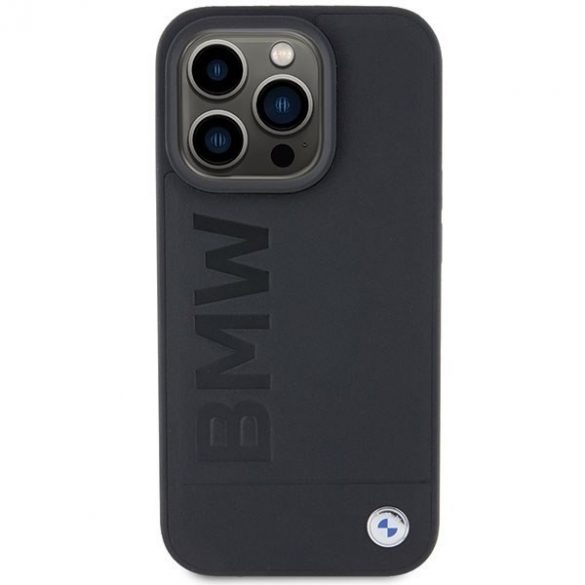 BMW BMHCP15LSLLBK iPhone 15 Pro 6.1 negru/negru piele Hot Stamp"