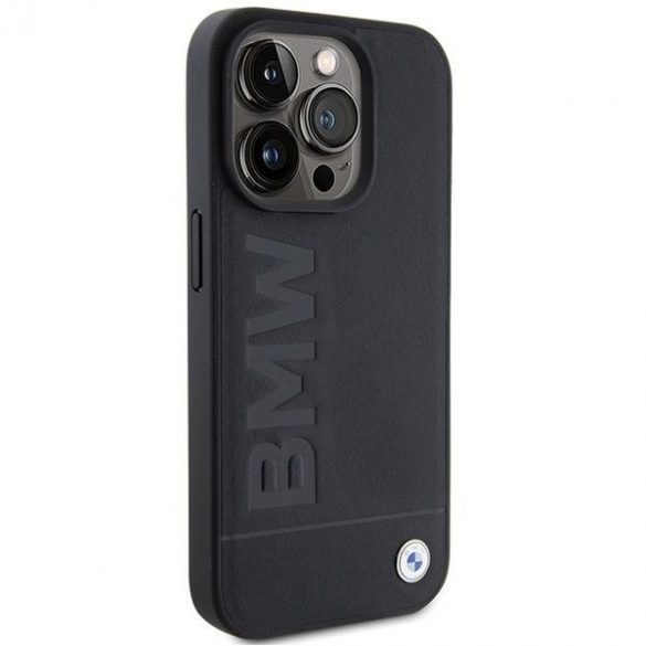 BMW BMHCP15LSLLBK iPhone 15 Pro 6.1 negru/negru piele Hot Stamp"