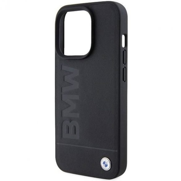 BMW BMHCP15LSLLBK iPhone 15 Pro 6.1 negru/negru piele Hot Stamp"