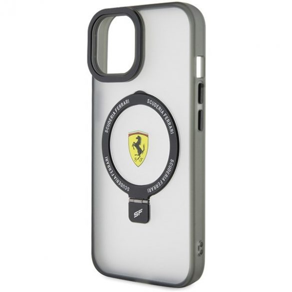 Ferrari FEHMP15MUSCAH iPhone 15 Plus / 14 Plus husă rigidă transparentă de 6,7" Ring Stand 2023 Colecția MagSafe