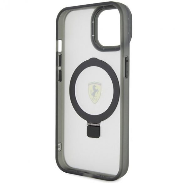 Ferrari FEHMP15MUSCAH iPhone 15 Plus / 14 Plus husă rigidă transparentă de 6,7" Ring Stand 2023 Colecția MagSafe