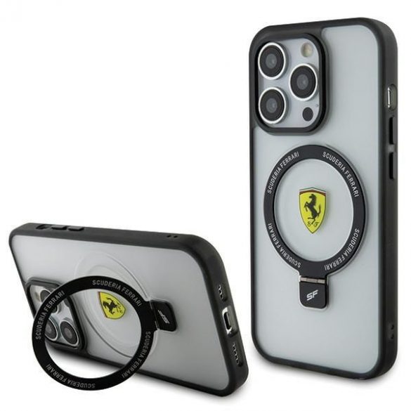 Ferrari FEHMP15LUSCAH iPhone 15 Pro 6.1 husă rigidă transparentă Ring Stand 2023 Collection MagSafe"