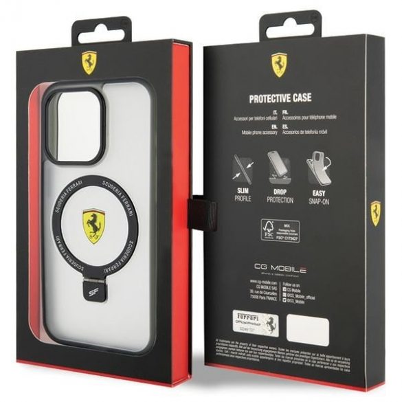 Ferrari FEHMP15LUSCAH iPhone 15 Pro 6.1 husă rigidă transparentă Ring Stand 2023 Collection MagSafe"