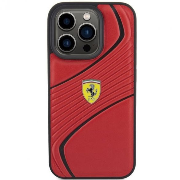 Carcasă rigidă Ferrari FEHCP15LPTWR pentru iPhone 15 Pro 6.1, culoare roșie, Twist Metal Logo"