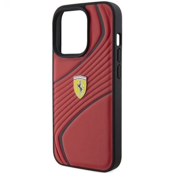 Carcasă rigidă Ferrari FEHCP15LPTWR pentru iPhone 15 Pro 6.1, culoare roșie, Twist Metal Logo"