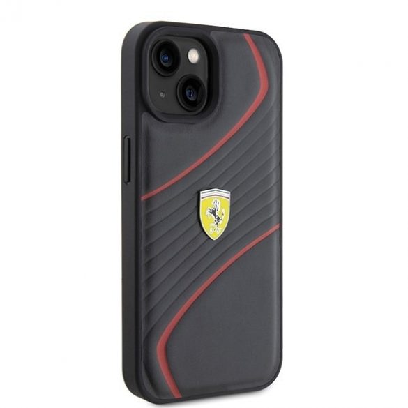 Ferrari FEHCP15SPTWK iPhone 15 / 14 / 13 6.1" carcasa rigidă neagră Twist Metal Logo