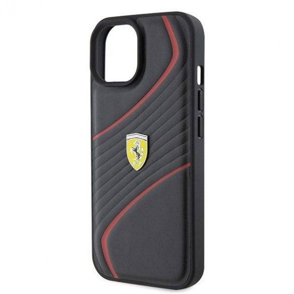 Ferrari FEHCP15SPTWK iPhone 15 / 14 / 13 6.1" carcasa rigidă neagră Twist Metal Logo