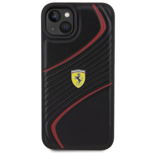 Ferrari FEHCP15MPTWK iPhone 15 Plus / 14 Plus 6.7" carcasa rigidă neagră Twist Metal Logo