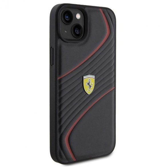 Ferrari FEHCP15MPTWK iPhone 15 Plus / 14 Plus 6.7" carcasa rigidă neagră Twist Metal Logo