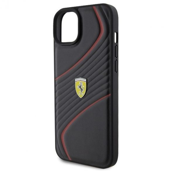 Ferrari FEHCP15MPTWK iPhone 15 Plus / 14 Plus 6.7" carcasa rigidă neagră Twist Metal Logo