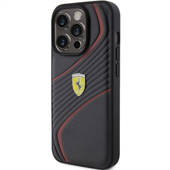 Ferrari FEHCP15LPTWK iPhone 15 Pro 6.1 negru / negru hard Husă Twist Metal Logo"