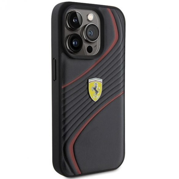 Ferrari FEHCP15LPTWK iPhone 15 Pro 6.1 negru / negru hard Husă Twist Metal Logo"