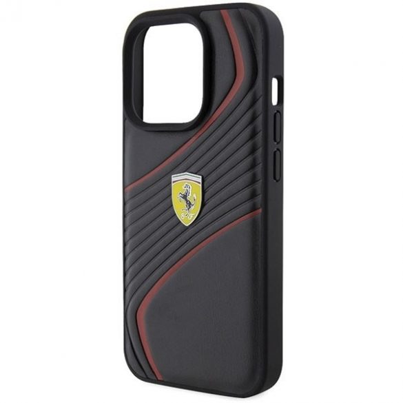 Ferrari FEHCP15LPTWK iPhone 15 Pro 6.1 negru / negru hard Husă Twist Metal Logo"