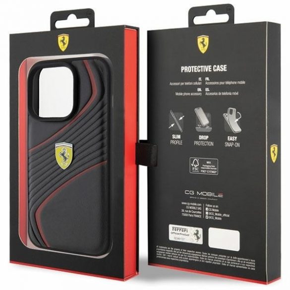 Ferrari FEHCP15LPTWK iPhone 15 Pro 6.1 negru / negru hard Husă Twist Metal Logo"