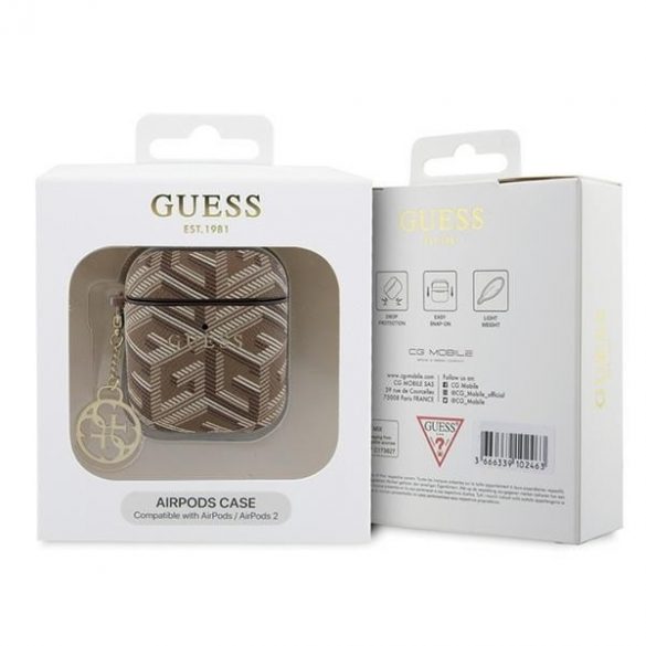 Guess GUA2PGCE4CWW AirPods 1/2 Husă maro/maro GCube Charm