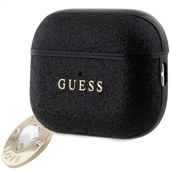 Husa Guess GUAP2PGEHCDK AirPods Pro 2 (2022/2023) negru/negru Fixed Glitter Heart Diamond Charm