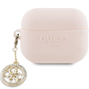 Guess GUAP23DSLGHDP AirPods Pro 2 (2022/2023) Husă roz / roz 3D cauciuc 4G Diamond Charm