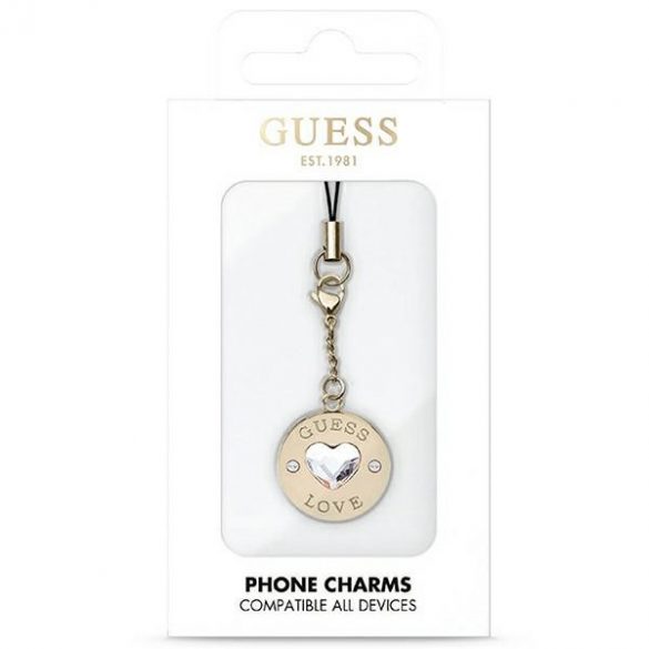 Guess pandativ GUCPMHGLD Curea de telefon Inima Diamond Charm cu pietre