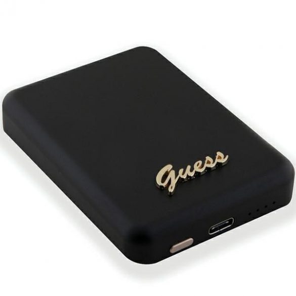 Guess Powerbank indukcyjny 5W GUPBM3ALGSGK 3000mAh czarny/negru MagSafe Metal Script Logo