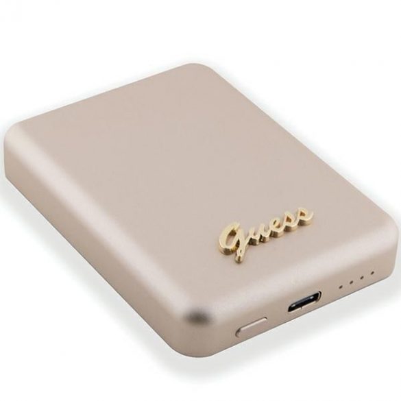 Guess Powerbank indukcyjny 5W GUPBM3ALGSGD 3000mAh gold/gold MagSafe Metal Script Logo