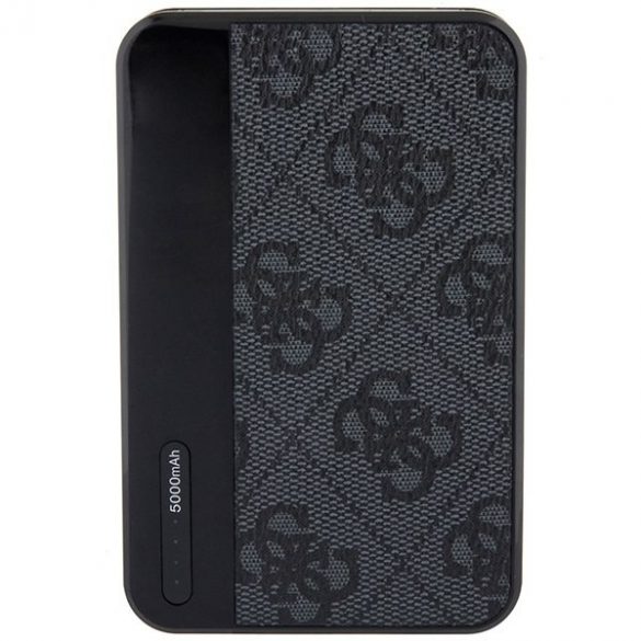 Guess Powerbank 15W GUPB5LP4GEGK 5000mAh negru / negru 4G piele Metal Logo