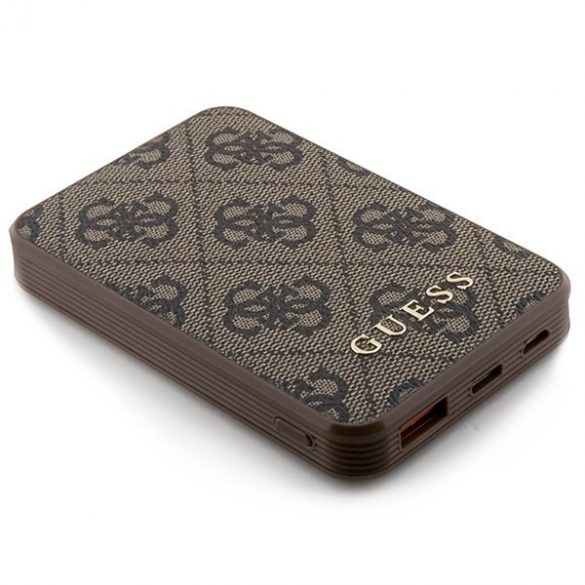 Guess Powerbank 15W GUPB5LP4GEGW 5000mAhmaro/maro  4G Leather Metal Logo