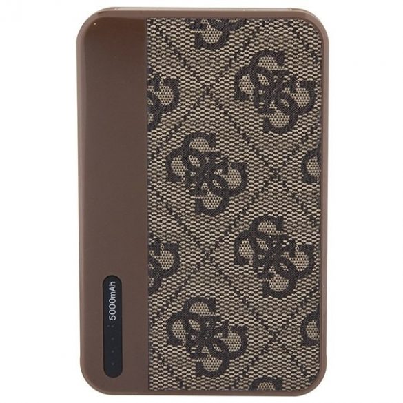 Guess Powerbank 15W GUPB5LP4GEGW 5000mAhmaro/maro  4G Leather Metal Logo