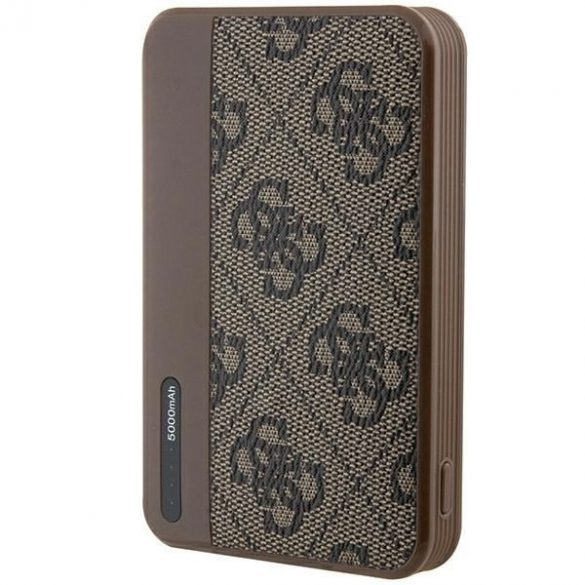 Guess Powerbank 15W GUPB5LP4GEGW 5000mAhmaro/maro  4G Leather Metal Logo