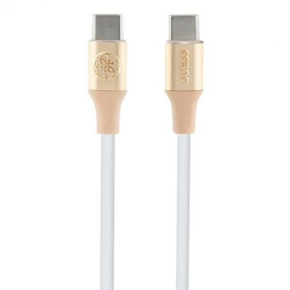 Guess GUCCLALRGDD kabel USB-C - USB-C 1,5 m Încărcare rapidă złoty/aur deschis Logo imprimat în relief