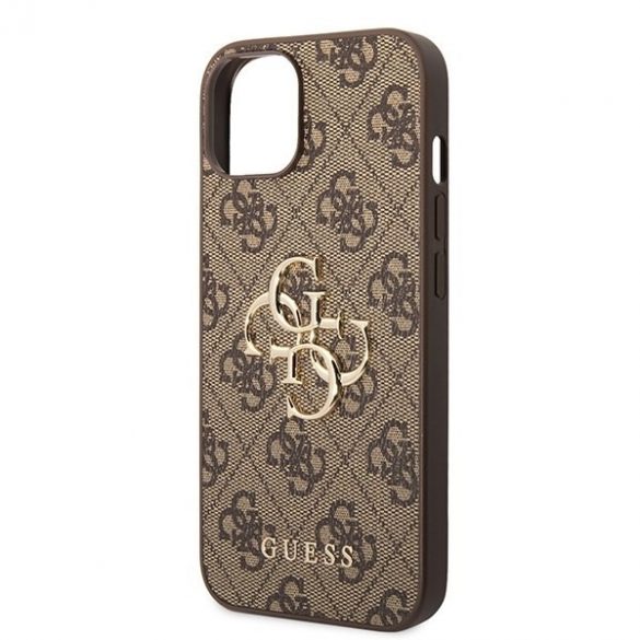 Guess GUHCP15S4GMGBR iPhone 15 / 14 / 13 6,1" husă rigidă maro/brązowy 4G Big Metal Logo