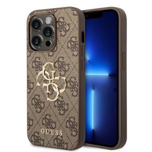 Guess GUHCP15L4GMGBR iPhone 15 Pro 6.1 husă rigidă maro/brązowy 4G Big Metal Logo"