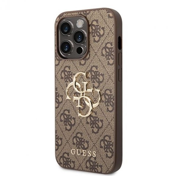 Guess GUHCP15L4GMGBR iPhone 15 Pro 6.1 husă rigidă maro/brązowy 4G Big Metal Logo"