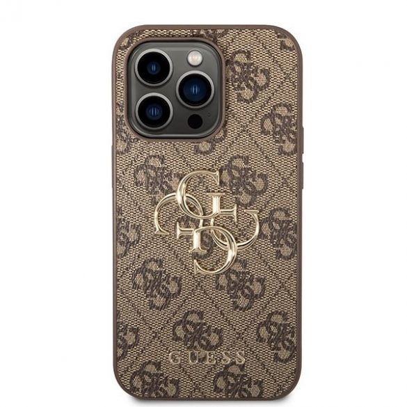 Guess GUHCP15L4GMGBR iPhone 15 Pro 6.1 husă rigidă maro/brązowy 4G Big Metal Logo"