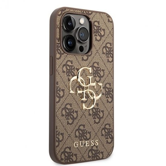 Guess GUHCP15L4GMGBR iPhone 15 Pro 6.1 husă rigidă maro/brązowy 4G Big Metal Logo"