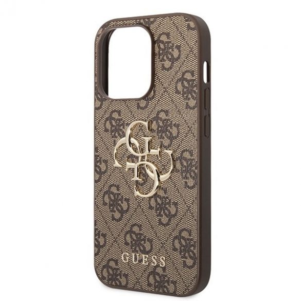 Guess GUHCP15L4GMGBR iPhone 15 Pro 6.1 husă rigidă maro/brązowy 4G Big Metal Logo"